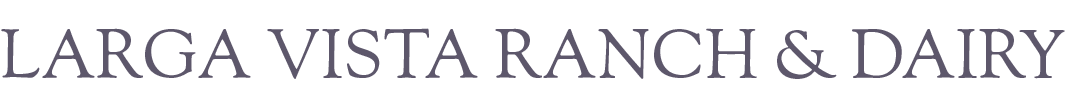 Larga Vista Ranch & Dairy logo featuring elegant typography, representing a family-owned farm specializing in dairy products and sustainable farming practices.